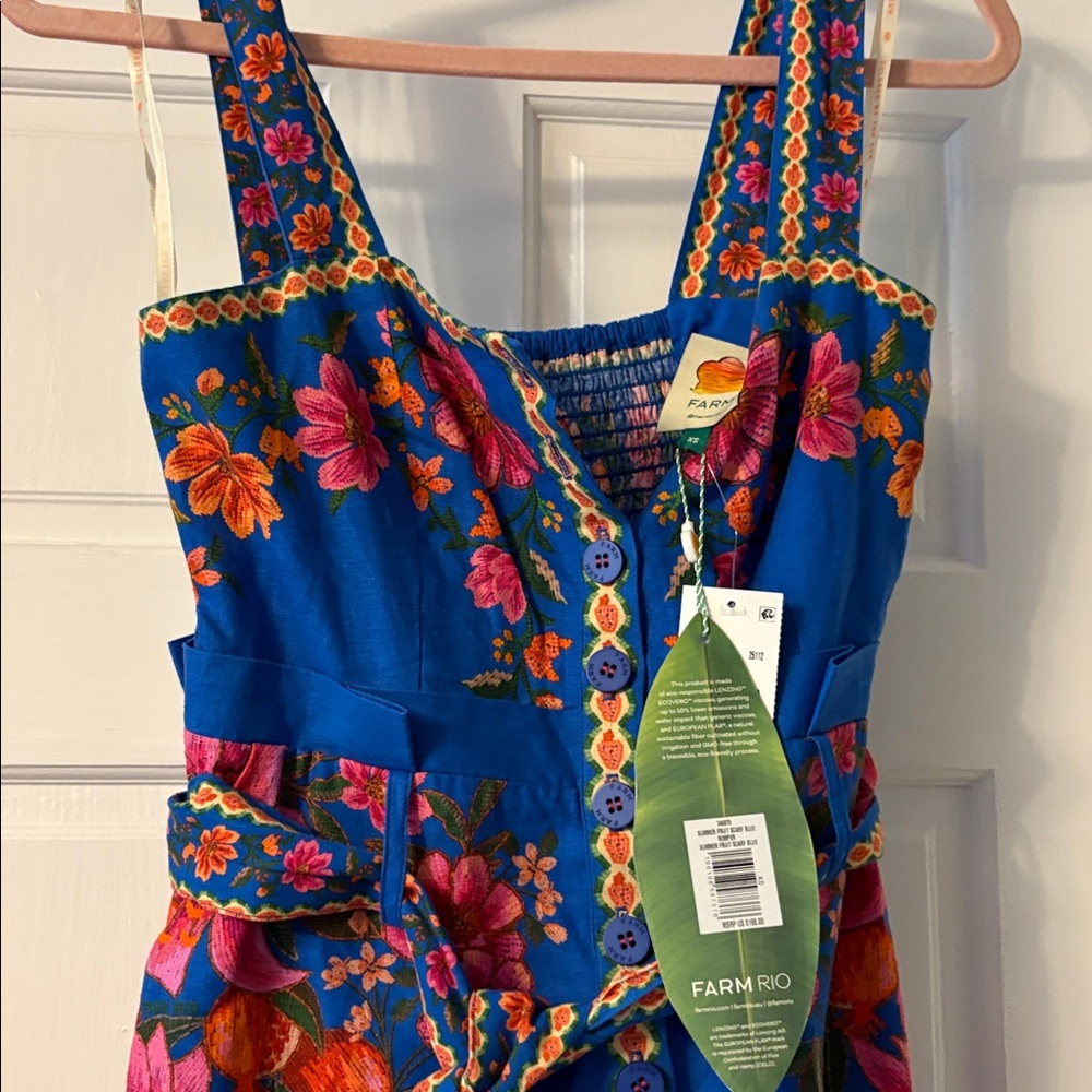 NWT Farm Rio Summer Fruit Scarf Romper - Picture 10 of 11